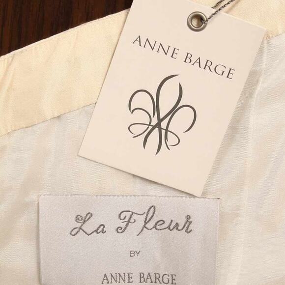 ANNE BARGE Bridal Wedding Dress Ivory Silk Lace Strapless Sheath Morelle Gown 10 - Picture 13 of 13